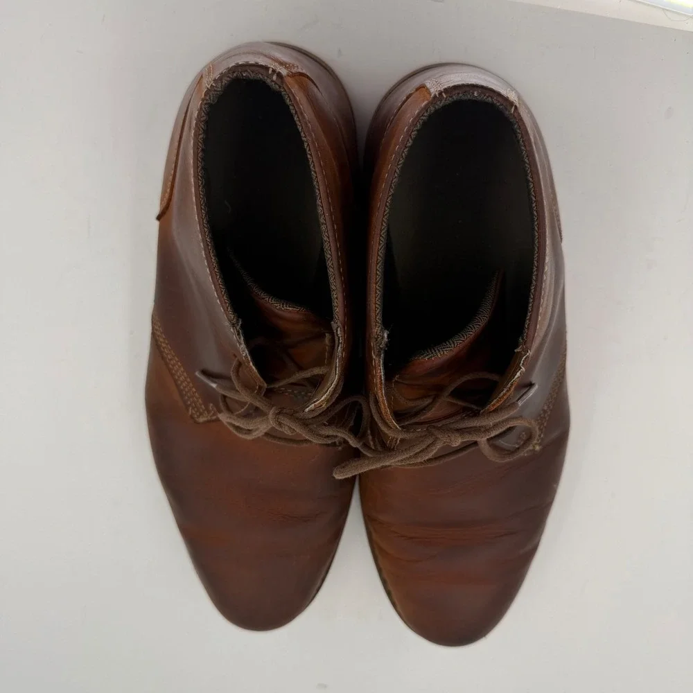 Timberland Larchmont Chukka Boots Brown Full Grain Leather Lace Up Mens 9.5